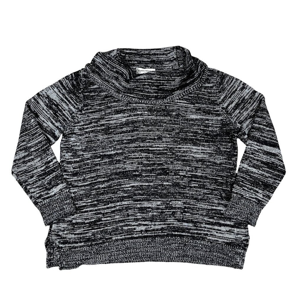 Evan Picone Black & White Turtleneck Sweater Size XL